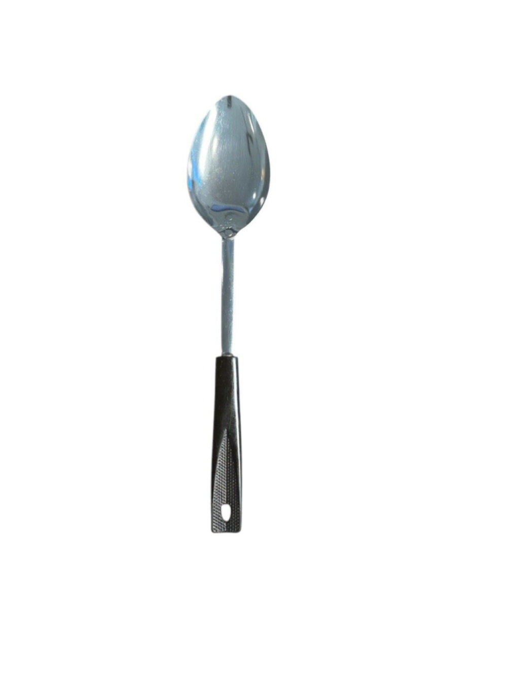 Vintage EKCO USA Black Plastic Handled Metal Serving Spoon 12" ~ FREE SHIPPING